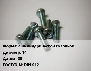 Винт с цилиндрической головкой 14х60 DIN 912